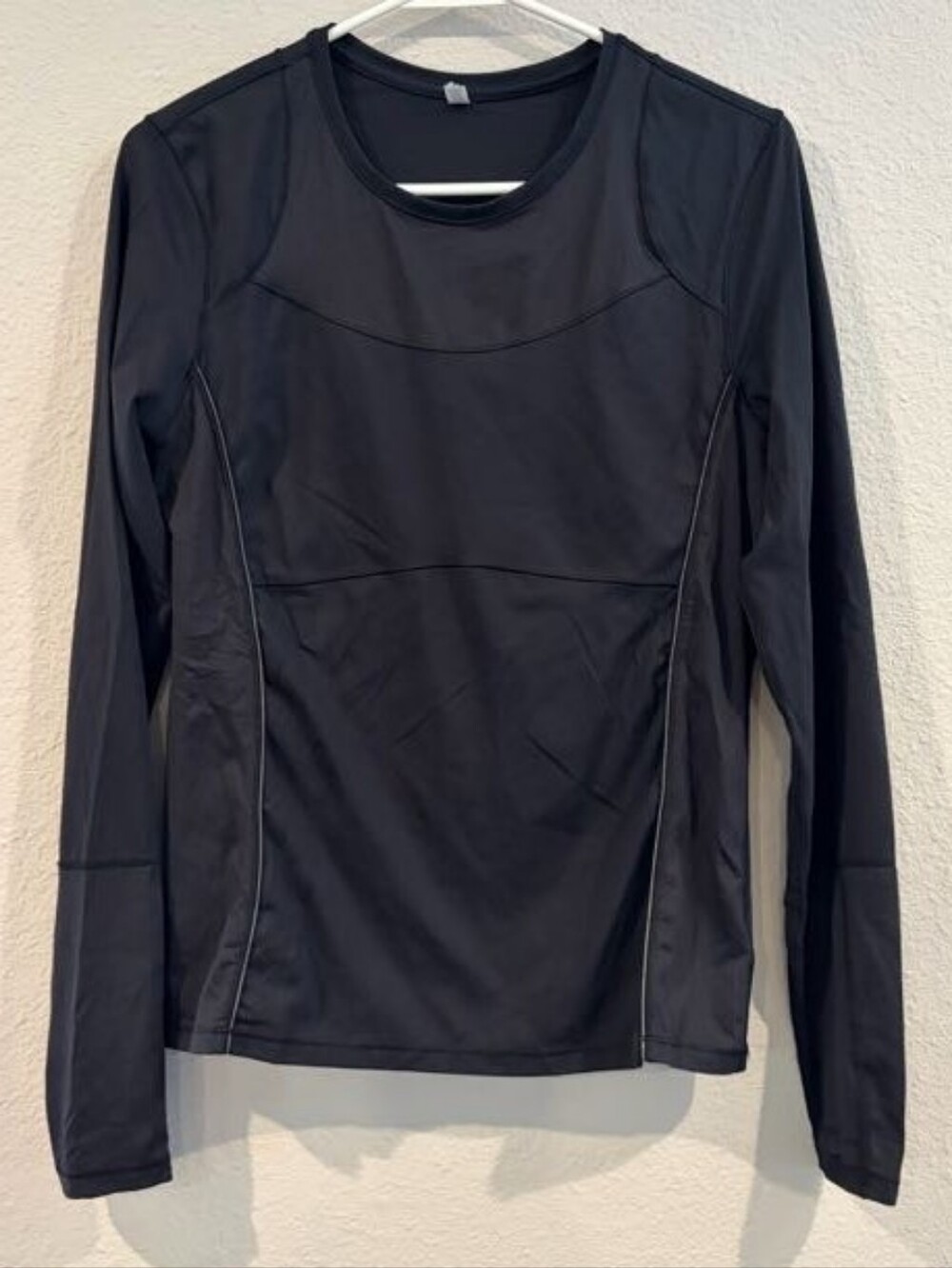 Athleta Womens Classic Black Swim Long Sleeve Upf Rashguard Shirt Top Size Small
